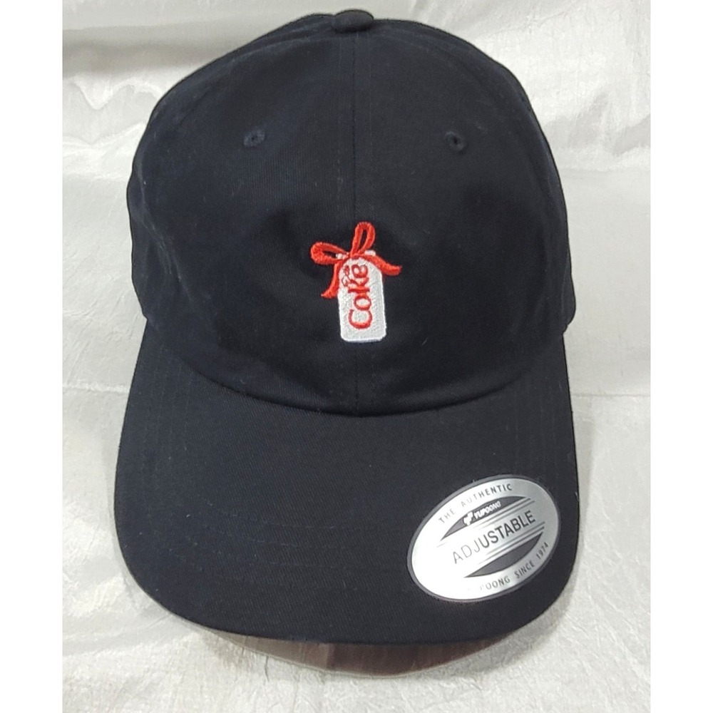 Yupoong Strap Back Hat Coca Cola Coke Can w/ Red Bow - Black - One Size